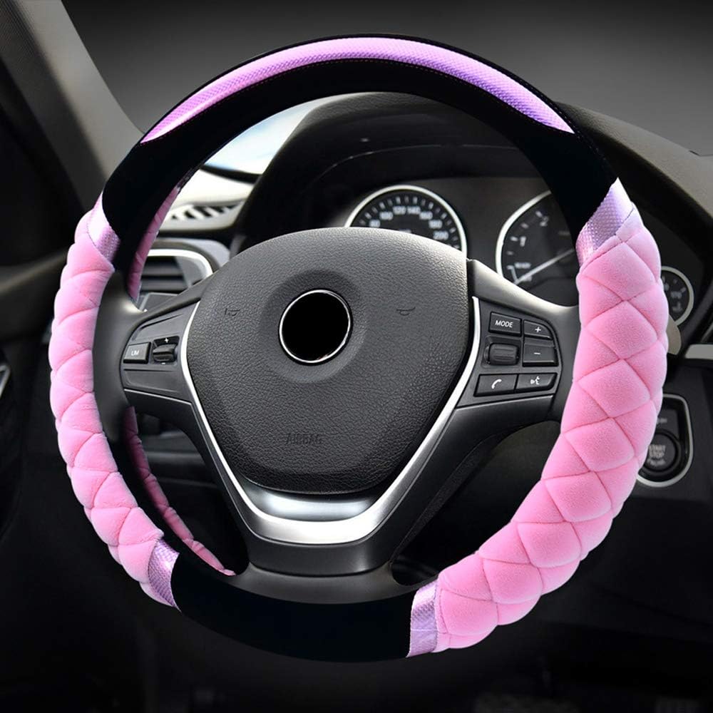 Produktbild von Bittwee Auto-Lenkradbezug, Flauschig, Weicher Plüsch Für Den Winter, Warm, Niedlich, Lenkradschutz Mit Katzenohren, Universal, 38,1 Cm, Elastisch Und Rutschfest, Schöne Dekoration, Autozubehör