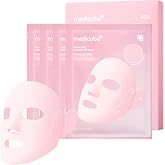 medicube PDRN Pink Tension Up Sheet Mask - 3-Step Contouring Mask | Full-Face Firming Care with Salmon PDRN, NAD &amp; Caffeine - Korean Skincare, 34g x 4ea, Tightening Band