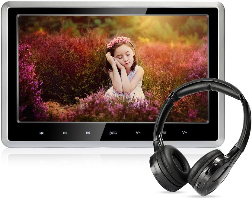 MiCarBa Car DVD Player with Wireless Headphones, 10.1 inch HD Headrest