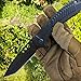 Pocket Folding Tanto Knife with Clip and Hanging Hole，60HRC Black-Oxide 8Cr13Mov Blade EDC Survival Tactical Military Knives for Self Defense Camping Outdoor (5.2-inch Closed)