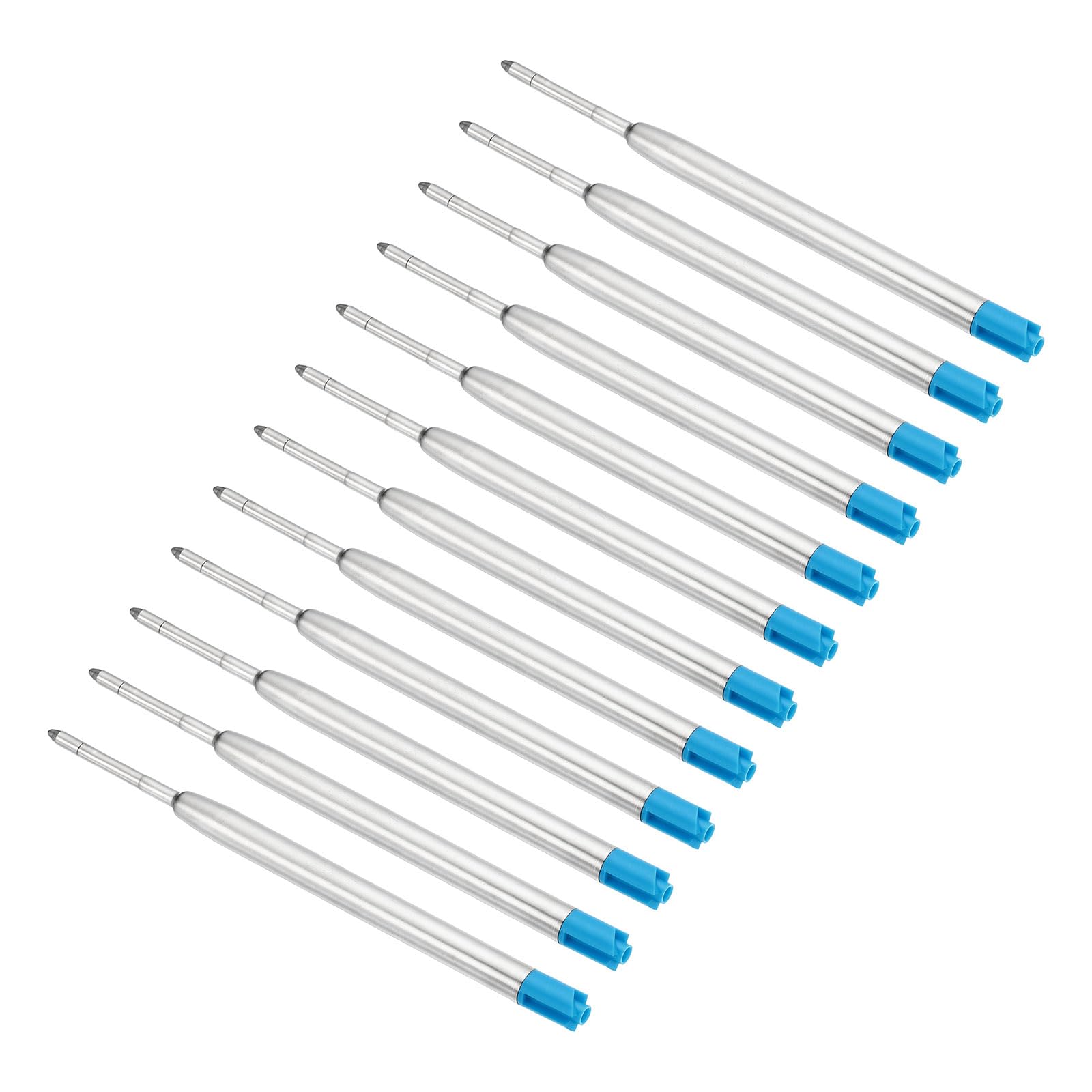 PATIKIL 1mm Pen Ink Refills, 12 Pcs Ballpoint Refill Medium Point Metal Compatible Replaceable Replacement for Retractable Pen Writing Office, Blue