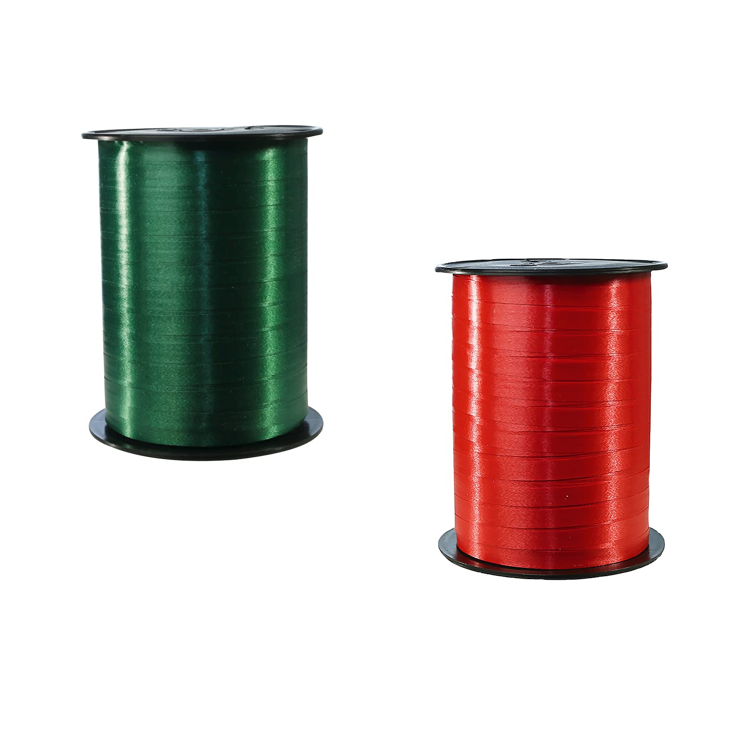 Clairefontaine 601774AMZC - One Set of 2 Rolls of Smooth Ribbon - Dimensions: 500mx0,7 cm - Gift wrapping - decorative accessories - Colour: Green/Red