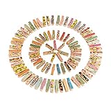 Outus Mini Colorful Wooden Craft Clips Photo Paper Peg, 100 Pieces