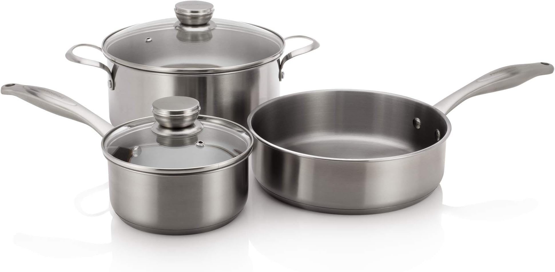 Frigidaire 5304513525 Induction Ready Stainless Steel Cookware Set w/Lids, 5 Piece