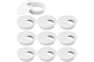 HNBUN 20Pack 2” Desk Grommet White, Plastic Wire Organizer Caps Office Desk Wire Grommet, Durable Desk Cord Cable Hole Cover Grommet for Office Desk, Entertainment Centers, TV Stands, Tabletops
