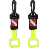 2 Pack Scuba Octopus Mouthpiece Holder, High Visibility Regulator Keeper | Silicone Octopus Holder with Spring Clip, Dive Flag Webbing, 2nd Stage Regulator Retainer for Divers and Snorkelers