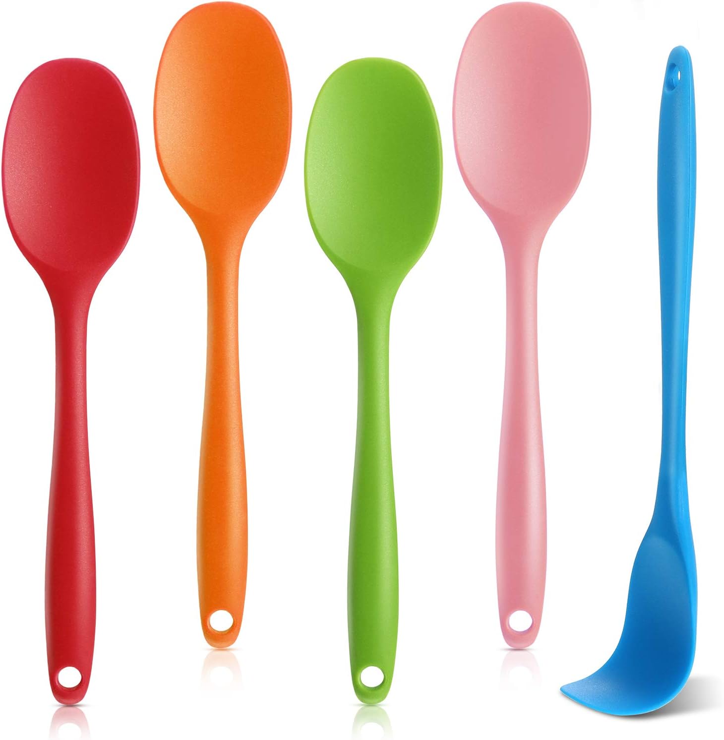 5 Pieces Silicone Mixing Spoon Stirring Nonstick Heat