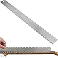 Kioiner Guitar Neck Notched Straight Edge Luthier Tool, 420 x 37 mm Stainless Steel Luthier Measuring Tools for Most Electric