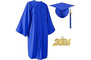 YIIOSS Unisex Matte Graduation Gown Cap Tassel Set 2024 for High School and College
