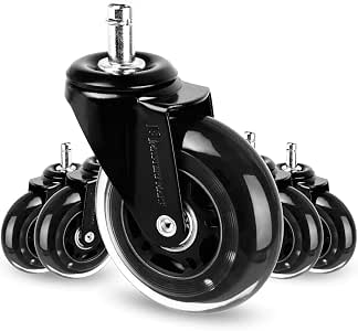 Roulettes De Bureau Style Rollerblade - Lot De 5 - 11x22mm - Protection Sols Et Silence Garanti