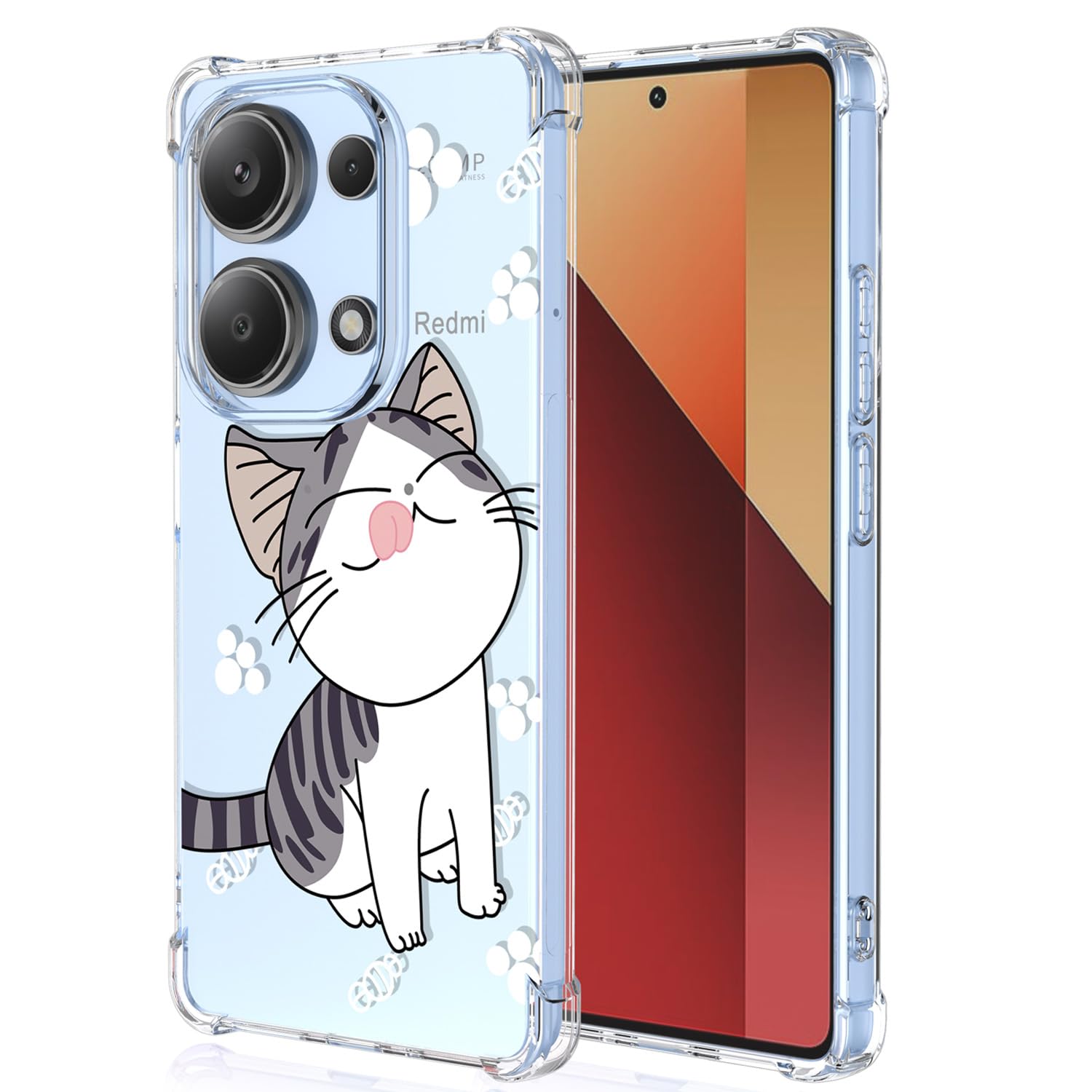 XINYEXIN Clear Case for Xiaomi Poco M6 Pro Cute Kitten Pattern Design Slim Shockproof Transparent Soft TPU Bumper Case Protective Cover - Cat — image 1