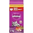WHISKAS Meaty Selections Adult Dry Cat Food With Real Chicken, 2kg bag