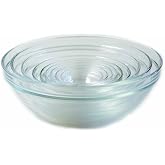 Duralex Made in France LYS Stackable 9-Piece Glass Bowl Set,Clear