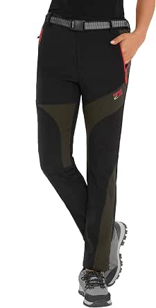 HAINES Pantalones de Montaña Mujer Invierno Pantalon Softshell Impermeable  Pantalón da Senderismo y Trekking Negro : Amazon.es: Ropa
