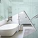 E-PRANCE Shower Window Squeegee, Deluxe Stainless Steel Squeegee for Bathroom Mirror Wiper, Window Glass Cleaning, Longer Handle with Stripes for Easy Grip (B)
