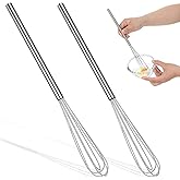 LIQWEI 2 Pcs Mini Whisks Set, Stainless Steel Whisk Tiny Egg Whisk, Espresso Matcha Whisks Set Kitchen Baking Supplies For Cooking Steel Wire Gilded Kitchenware Multipurpose Cooking Supplies