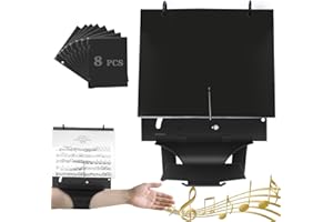 WINDIHOUES Flute Lyre, Flip Folder Marching Band, Clarinet Lyre with Adjustable Strap, Includes 8 Pcs Double-Sided Flip Folio Pages for Flute, Piccolo, Trumpet, Oboe and Brass Instruments