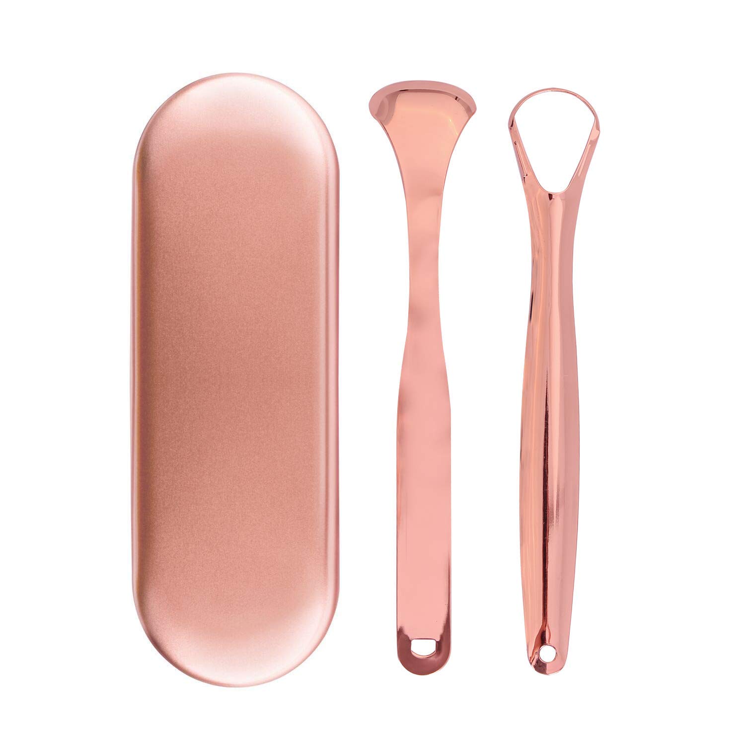 Tongue Scraper Cleaner, 1 Set Stainless Steel Tongue Cleaner, Reusable Professional Tongue Scraping Brush with Case, Oral Cleaner Set for Dental Hygiene Care Fresh Breath