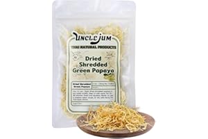 UNCLEJUM Dried Shredded Green Papaya Strips – Ingredient for Thai Papaya Salad (Som Tam) – Asian Cooking Vegetable (20grams)