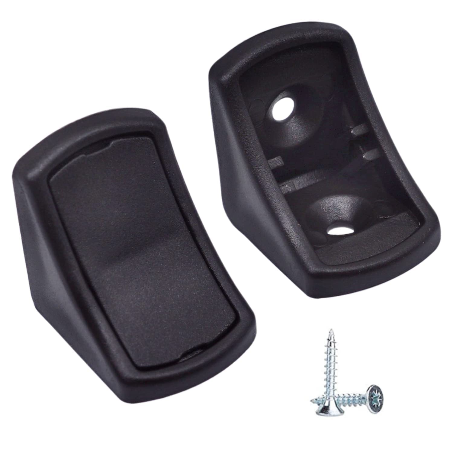(Pack of 100 pcs) Black Shelf Brackets 24 x 24 mm, Furniture Corner Joints, 90 Degree Plastic Corner Brace Joint, Right Angle, Screws Included (100, Black)