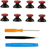 CTHTBZ 8PCS Replacement Thumbstick for Xbox one S/X/Elite Controller, Analog Joysticks Repair Kit for Xbox Series X/S Controller, Custom Thumb Sticks Parts for Xbox Core Controller (Black-Red)