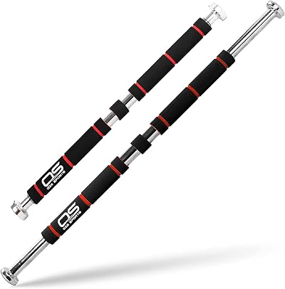 OZE SPORTS Exercise Door Gym Pull Up Bar with Padded Grip 62-100cm Black