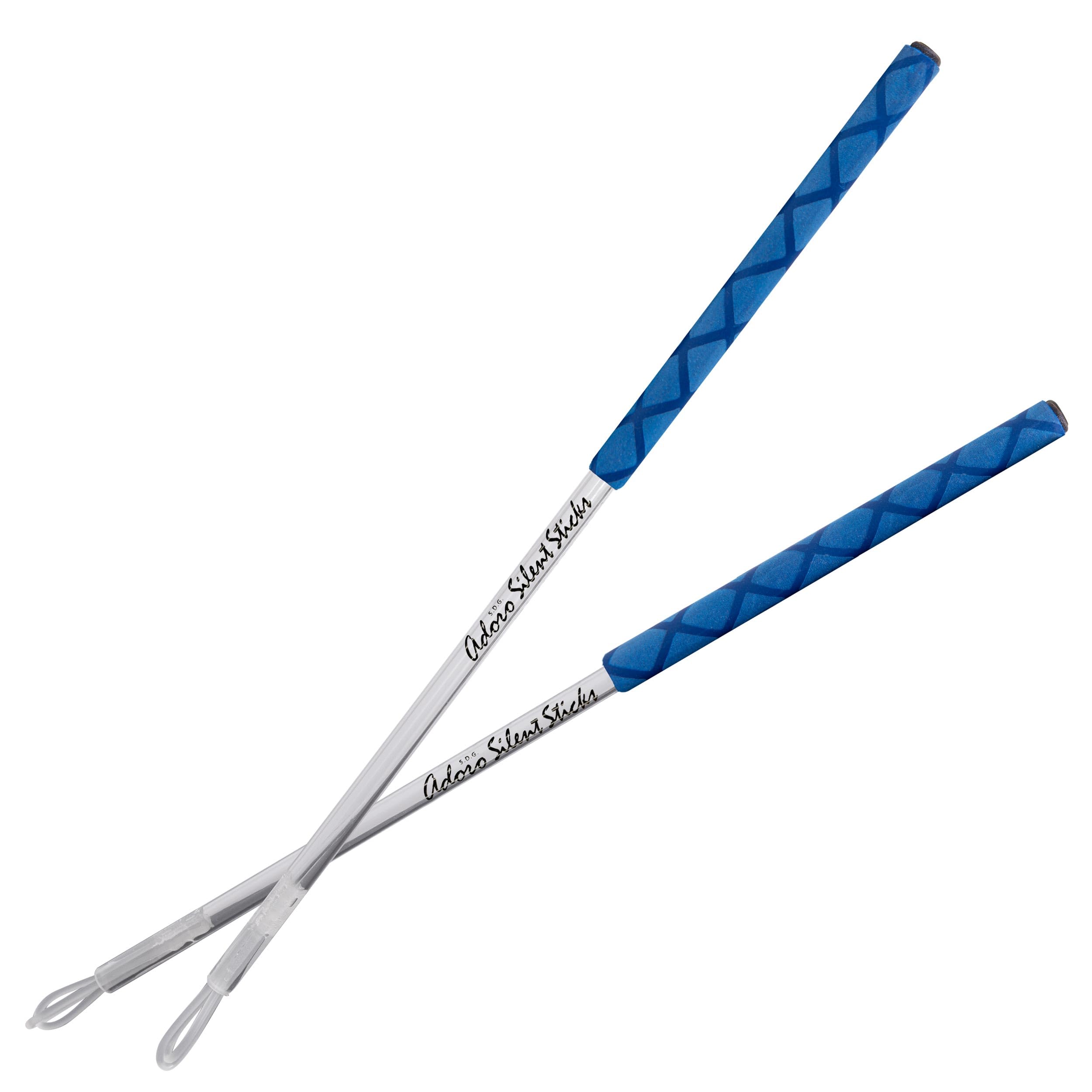Adoro Silent e-sticks blue - quiet drumsticks for e-drum and drum pad - the quiet stick reduces loud contact noise and protects the pads at the same time - also suitable for mesh heads - 1 set