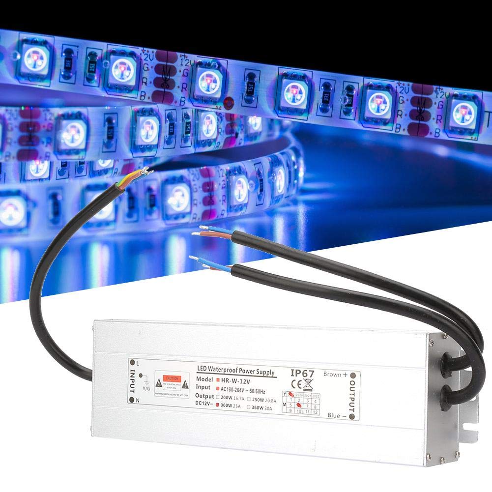 LED Power Source, 12V 300W Waterproof Switching Power Source Outdoor LED Light Driver