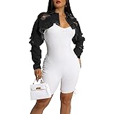 ZERMOM Women's Cropped Denim Jacket Button Down Long Sleeve Fitted Crop Top Jean Coat