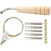 Bonsicoky 7 Harp Strings Set | 7 Pcs String Pin Nails, Replacement Metal String for Harp, With Tuning Wrench