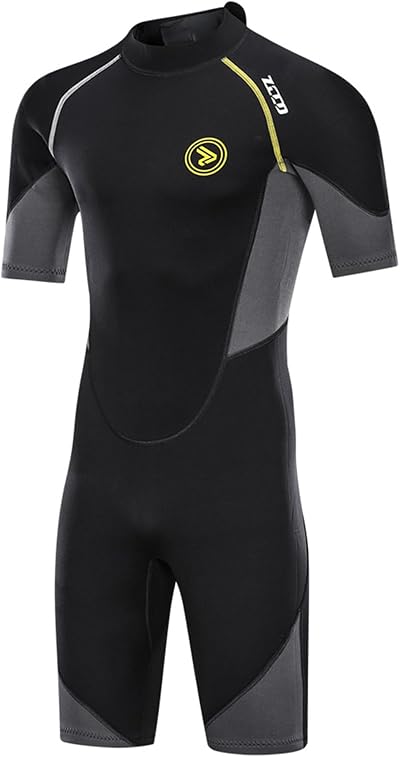 ZCCO Men’s Wetsuit 3MM Back Zip Shorty Neo Spandex Neoprene Spearfishing