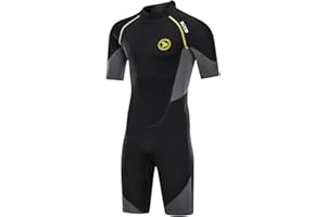 ZCCO Men's Wetsuits 1.5/3mm Premium Neoprene Back Zip Shorty Dive Skin for Spearfishing,Snorkeling, Surfing,Canoeing,Scuba Diving Suits