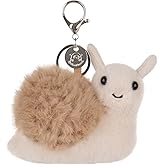 Apricot Lamb Brown Lazy Snail Keychain Cute Keychain, Soft Stuffed Plush Keychain Toys for Kids' Backpack, Purse, 4 Inches