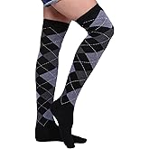 SYYWLYAP Womens Thigh High Socks Novelty Argyle Halloween Warm Leg Warmers Over-the-Knee-High-Socks