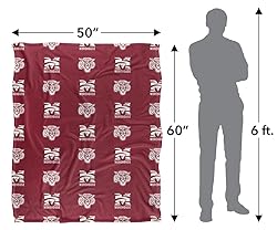 Morehouse College Blanket, 50"x60" Logo Pattern