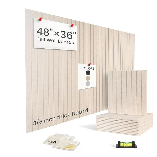 FELTIVA FELT BULLETIN BOARD TILES – 12X12 INCH...