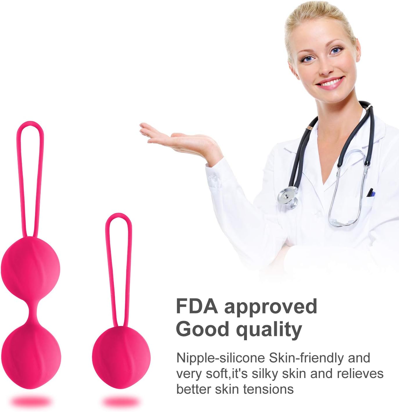 Kegel Balls Exercise Weight for Women Lady Bladder Control Pelvic Floor Exercise Tightening, Silicone Ben Wa Balls Pelvic Weights Training Sets for Beginners Advanced Tightening Luvsex: Health & Personal Care