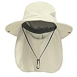 NPQQUAN Sun Hats for Men Women with Neck Flap UPF