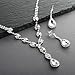 Mariell Sparkling Clear Rhinestone Necklace and Earrings Set for Proms, Bridesmaid's Gifts and Weddings