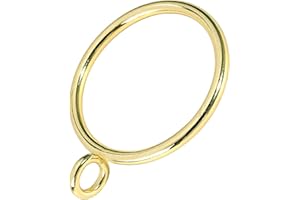 50 Pcs Curtain Rings 1.5Inch Strong Metal Decorative Curtain Ring with Eyelets, Rustproof Drapery Curtain Rod Clips Hangers f