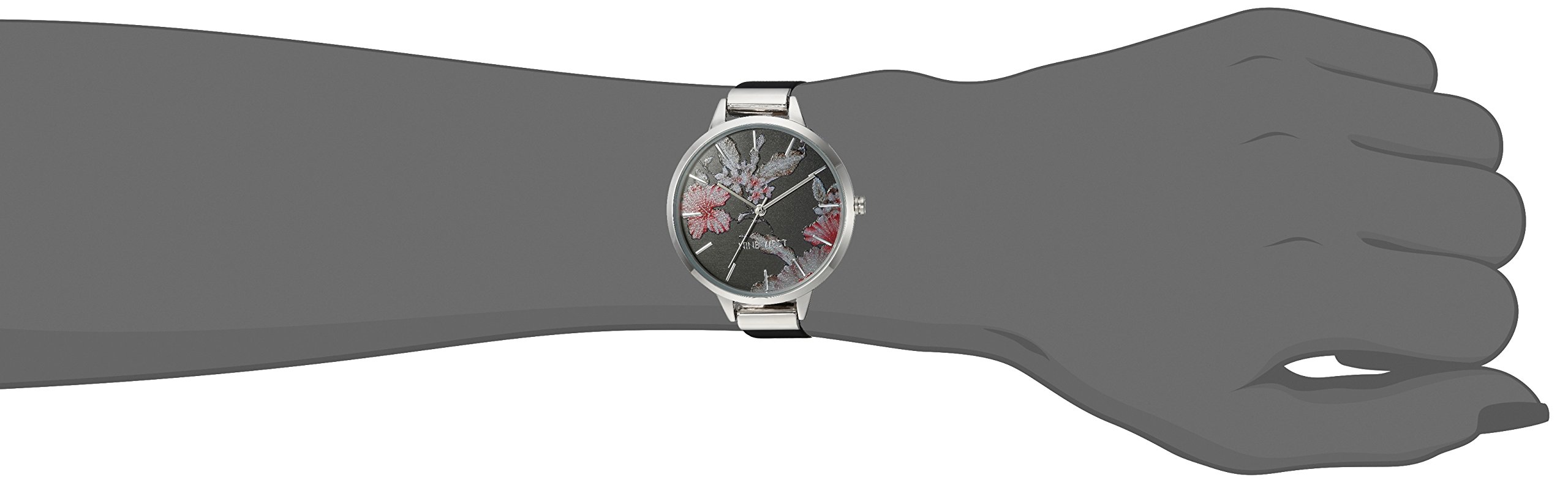 Nine West Women's Floral Dial Smooth Strap Watch