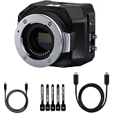 Blackmagic Design Micro Studio Camera 4K G2 Live Production Camera Bundle with 10ft HDMI 2.0 Cable, 6ft USB-C Cable, and 5-Pack of Solid Signal Cable Ties (CINSTUDMFT/UHD/MRG2)