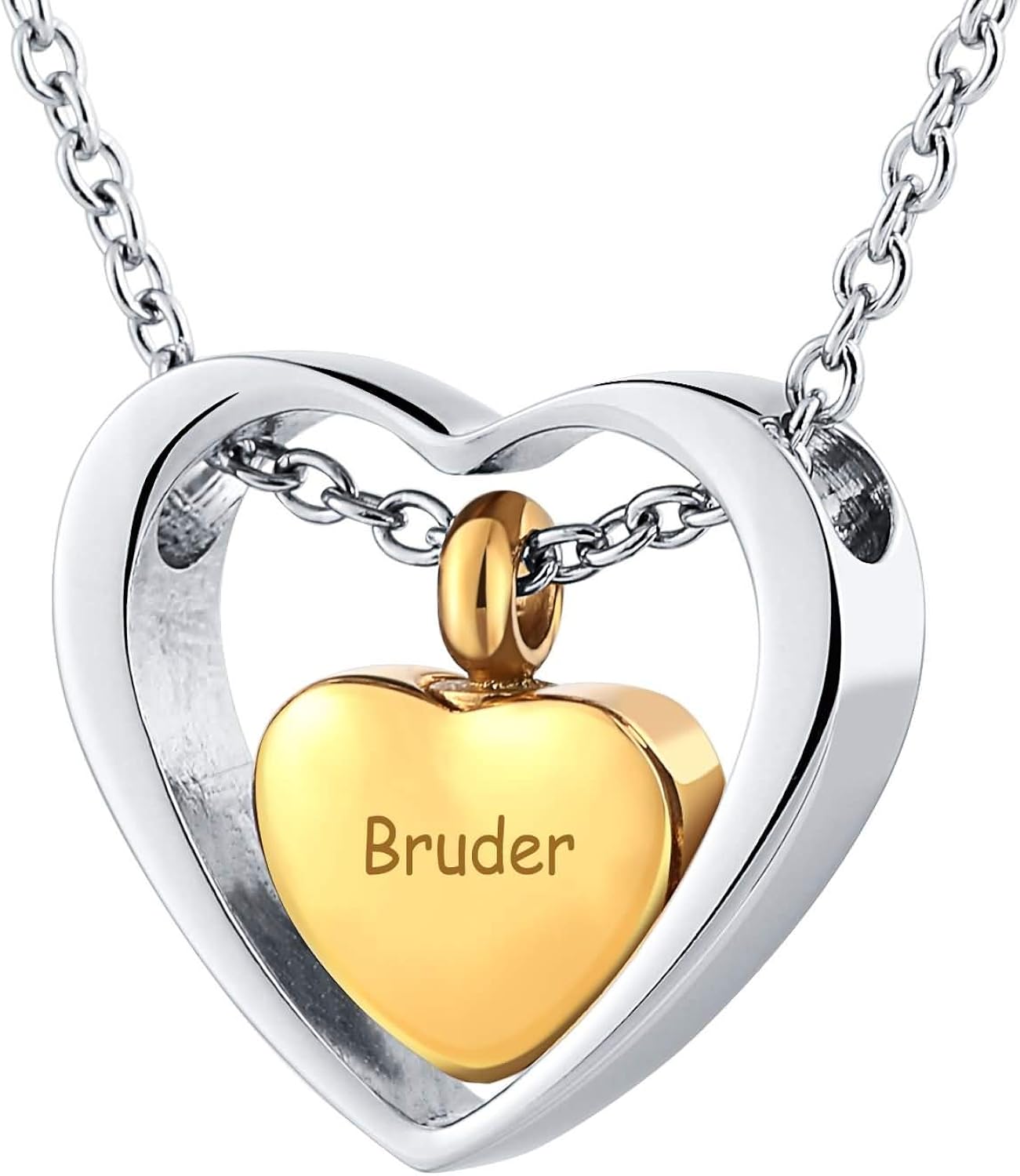 AueDsa Edelstahl Herz Anhänger Kette Gold Halskette für Asche Andenken Memorial Halskette mit AueDsa Edelstahl Herz Anhänger Kette Gold Halskette für Asche Andenken Memorial Halskette mit