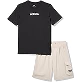 adidas boys Two-piece Short Sleeve Printed Graphic Tee, T-shirt and Shorts Clothing Set