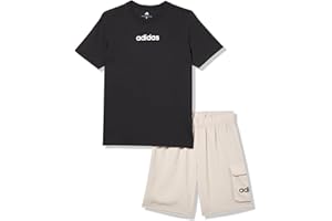 adidas boys Two-piece Short Sleeve Printed Graphic Tee, T-shirt and Shorts Clothing Set
