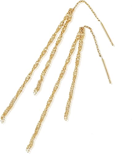 Amazon K18ゴールド アメリカン ピアス 2連スクリューチェーン 2つのねじれチェーンが揺れて絶妙に輝く ピアス 通販