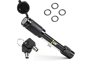 GAFONAXDRI Premium Trailer Hitch Pin Lock with 5/8” Diameter for Class III/IV 2 Inch Receiver - Anti Theft Hitches Accessories – Anti Rattle Tongue Locking for Truck, Boat, RV Trailers (Black, 3 Inch Length)