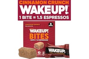 JESSE'S WAKEUP! WAKE UP! Caffeinated Cinnamon Crunch Protein Bites - Gluten Free, Vegetarian, 175mg Caffeine (1 Bite = 3 Espressos) - Boosts Focus and Clarity - Kosher Ingredients - 8 Pack