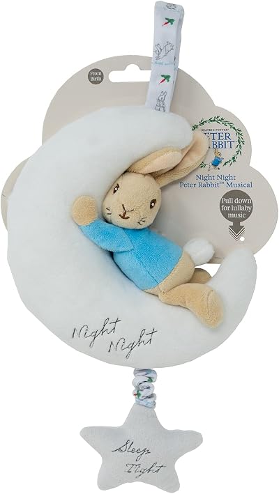 Rainbow Designs Beatrix Potter Night Musical Peter Rabbit Toy White