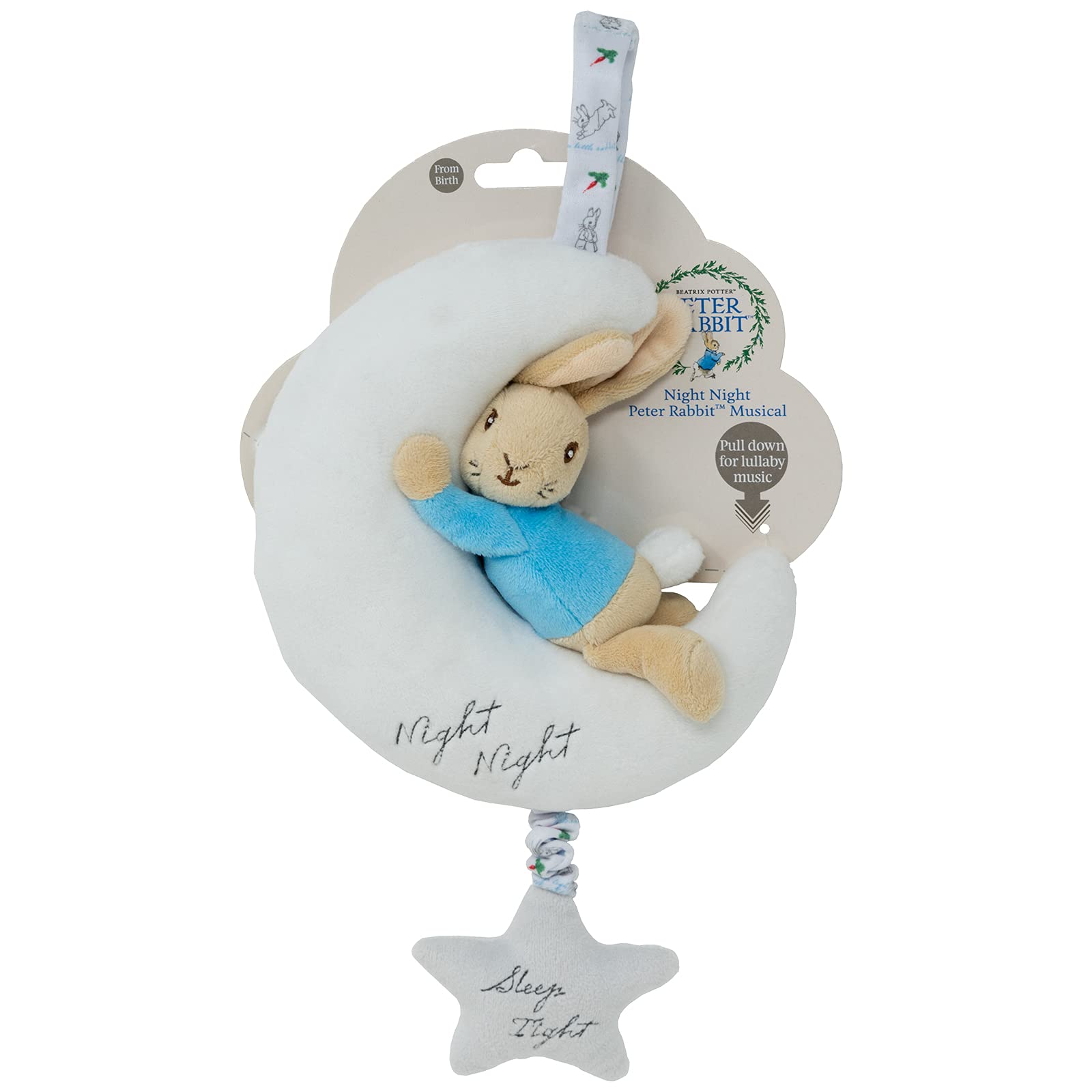 Rainbow Designs PO1501 Beatrix Potter Night Musical Peter Rabbit Toy,White